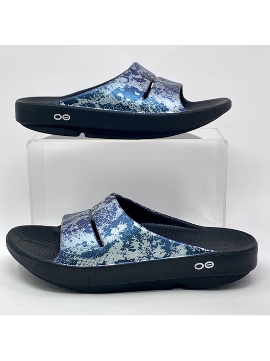 OOFOS Shoes - OOFOS OOahh Luxe Slide Sandals Snakeskin Comfort Recovery Size 7